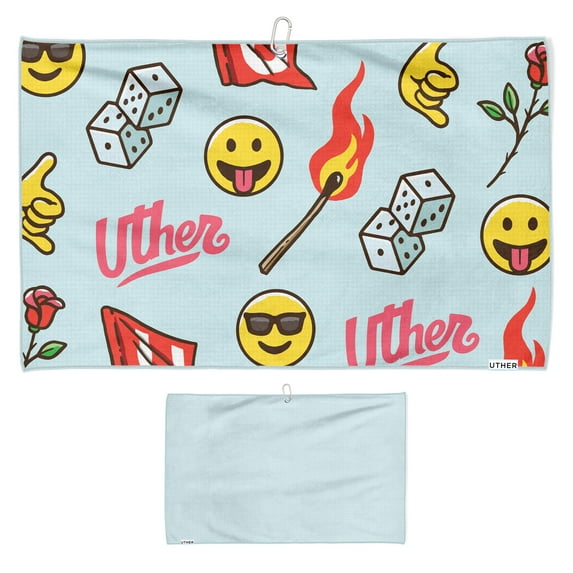 Uther Cart Golf Towel in Multi Fashion Prints, Golf Towels for Golf Bags for Men and Women Golf Accessories, Microfiber Sports Towel with Carabiner Clip (15 Inch x 24 Inch)