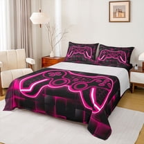 Castle Fairy Honeycomb Video Game Bed Sheets,Futuristic Geometric Plaid King Sheets