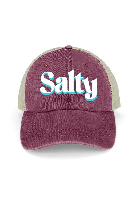 Salty Wine Red Hat Adjustable Funny Fashion Unisex Baseball Cap for Men Women