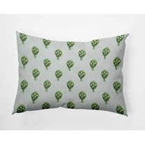 20" x 14" Simply Daisy Artichokes Pattern Polyester Indoor/Outdoor Pillow, Pale Green Qty 1