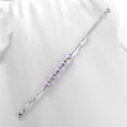 thumbnail image 4 of Juwaliy 18K White Gold Plated Oval Tennis Bracelets for Women,June Birthstone Bracelet Alexandrite Jewelry Birthday Valentines Day Gift for Girlfriend, 4 of 8