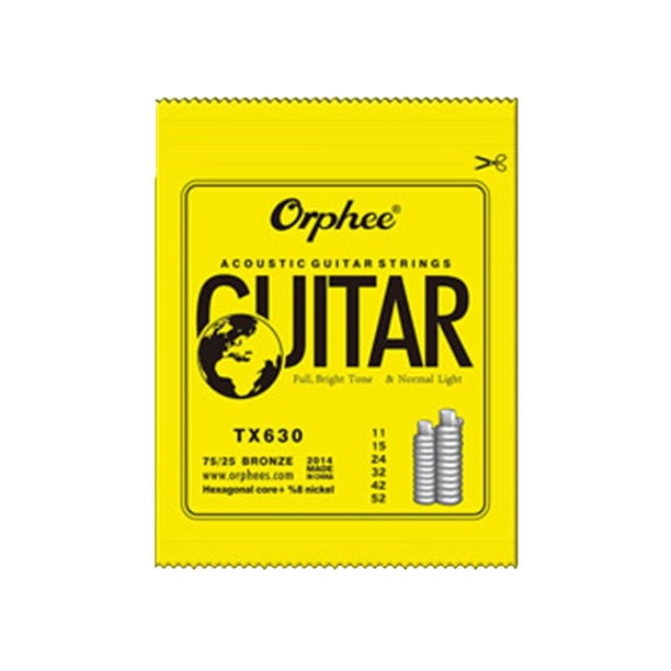 Wartleves Cuerdas para guitarra acústica con núcleo hexagonal Cuerdas para guitarra folk TX620 TX630 TX6'