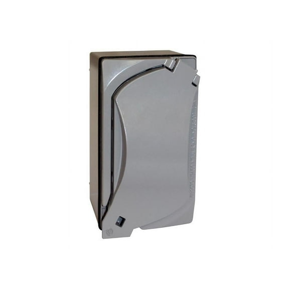 Sigma Electric 16449 Weatherproof Rectangular GFCI Outlet Kit, Gray