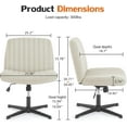 thumbnail image 2 of ZXNYH Office Chair No Wheels - Armless Desk Chair No Wheels Cross Legged Office Chair Wide Swivel Home Office Desk Chairs, 2 of 4