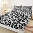 thumbnail image 3 of Homewish Teens Leopard Cheetah Print 4-Piece Full Size Sheets,Abstract Geometric Stripes Bed Sheets,Animal Print Lightweight Sheet Sets,Luxury Bedroom Decor, 3 of 7