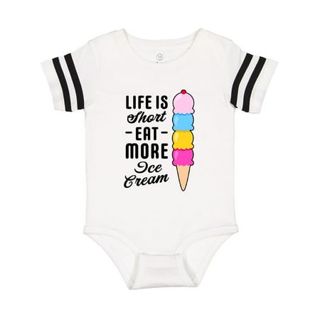 

Inktastic Life is Short Eat More Ice Cream Gift Baby Boy or Baby Girl Bodysuit