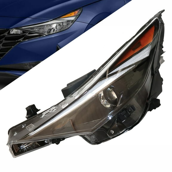 Halogen Headlight Assembly, Left Driver Side Head Lamp for 2021 2022 Hyundai Elantra