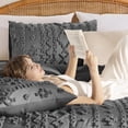 thumbnail image 5 of SONORO KATE Queen Tufted Boho Comforter Set - 3 Piece Farmhouse Chic Bed in a Bag, All-Season Jacquard Comforter with 2 Pillow Shams, Dark Gray, 5 of 9