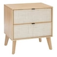 thumbnail image 1 of Linon Winnie Rubberwood Nightstand 2 Drawers Cane Front Panels in Natural Finish, 1 of 15