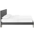 thumbnail image 3 of Modway Ruthie Collection MOD-5933-GRY King Size Platform Bed with Round Splayed Legs  Dense Foam Padding  Black Powder Coated Metal Post  Non-Marking Foot Glides  Solid Wood Frame and Polyester Uphol, 3 of 5