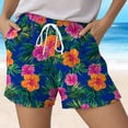 thumbnail image 5 of COMVALUE Women Drawstring Board Shorts Floral Beach Swim Shorts Summer Swim Trunks with Pockets (Orange, XL), 5 of 5