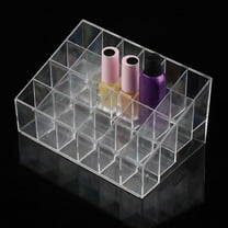 opvise 24-grid Clear Lipstick Nail Polish Cosmetic Storage Box Organizer Display Stand A
