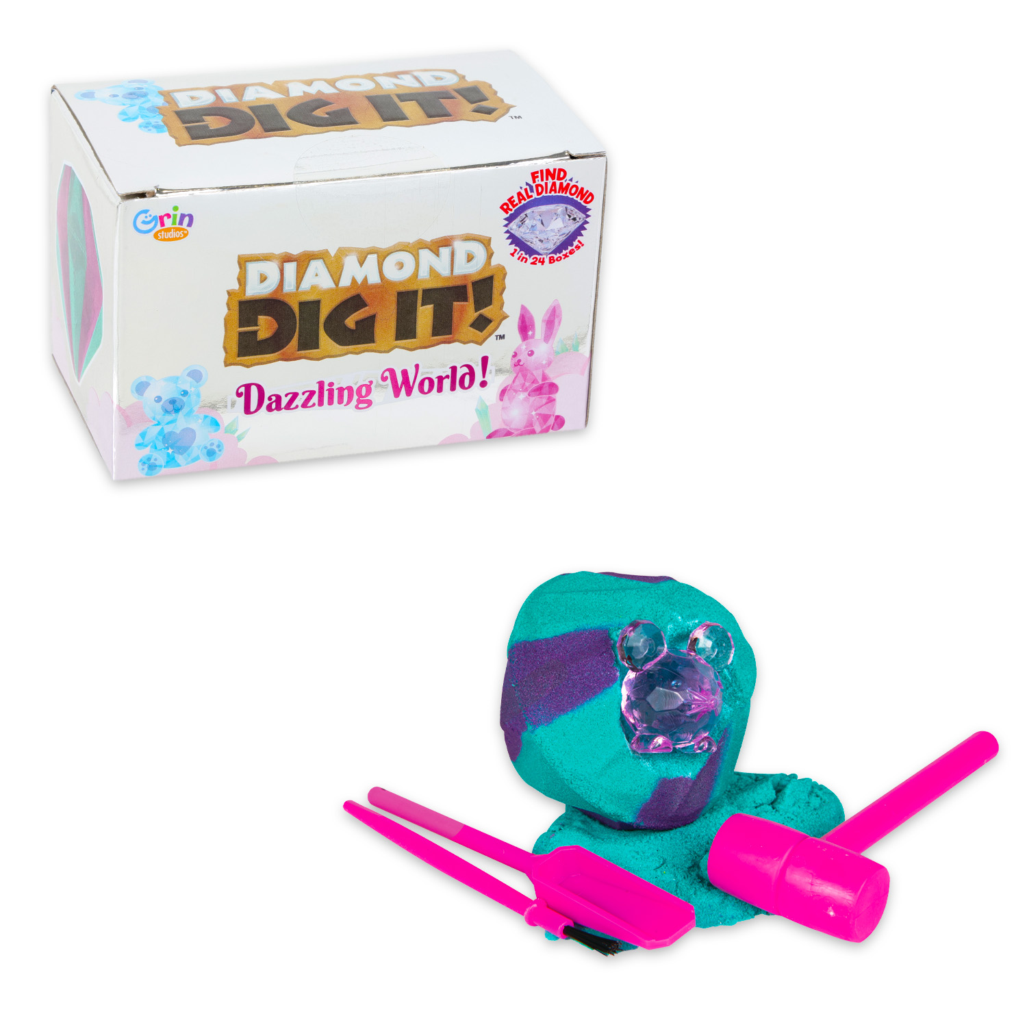 Diamond Digging Kit for Kids - Bundle with 3 GS Diamond Excavation Mining Kits Including Mystery Gemstones, Crystals, and Tools for Kids, Boys, Girls | STEM Digging Toy Set