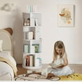 thumbnail image 6 of YYEAN Rotating Bookshelf, 360° Rotating Bookcase for Small Space, Corner Bookcase for Bedroom, Living Room, Study Room, 4 Tier, White, 6 of 8