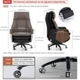 thumbnail image 3 of EMIAH MT032 Ergonomic Office Chair, Genuine Leather Electric Executive Reclining Office Chair with Footrest, Big and Tall Office Chair 400LBS, Comfy Desk Chair with Heavy Duty, Black, 3 of 27