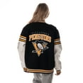 thumbnail image 4 of Unisex The Wild Collective  Black Pittsburgh Penguins Drop Shoulder Full-Snap Varsity Jacket, 4 of 4