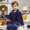 thumbnail image 2 of Gibobby Toddler Baby Girl Clothes 1T 2T 3T 4T 5T Fall Winter Outfits Contrast Color Long Sleeve Sweatshirt + Pants Sets(6-7 Years,Navy), 2 of 4