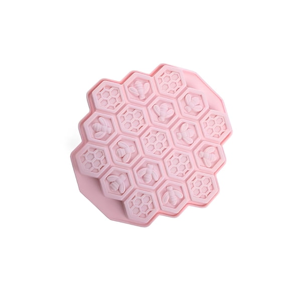 Molde de silicona 19 cavidades Matsuzay para pasteles y galletas Rosa claro