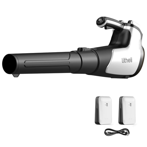 Litheli U20 Cordless Leaf Blower with Variable Speed Control Max 85MPH 350CFM Axial Blower for Blowing With 2*Battery