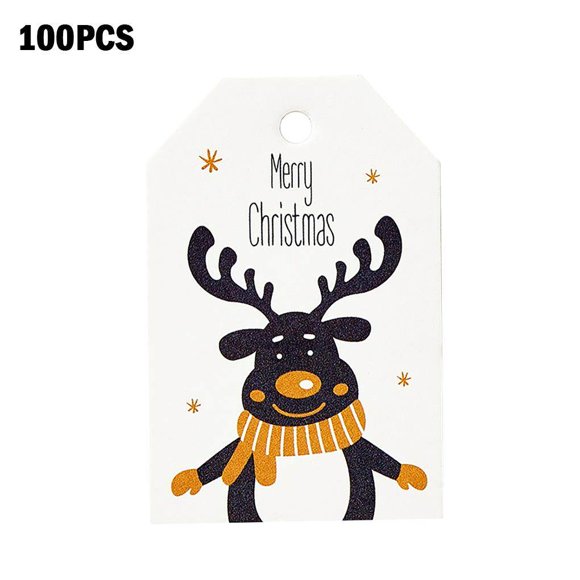 VONKY 100 Pcs/set Christmas Themed Paper Tag DIY Craft Paper Label Home Office Holiday Decoration, Christmas Animal