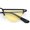 Black - Yellow, variant on Funky Cropped Half Circle Flat Top Half Metal Rim Hippie Sunglasses Gold - Red