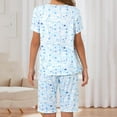thumbnail image 3 of Tnhcen Women's Cotton Pajama Sets Short Sleeve Top With Shorts Sleepwear 2 Piece Lounge Set Homewear S-2XL, 3 of 5