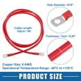 thumbnail image 4 of Unique Bargains 6 AWG Battery Cable 182cm 6FT 6 AWG Gauge Car Battery Inverter Cable with 5/16 Inch Lugs Pure Copper Red, 4 of 6