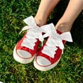 thumbnail image 4 of HYG 2 Pairs White Ribbon Shoe Laces Fashion Glitter Shoelaces Flat Snow Yarn Shoelace Elastic Organza Shoe Strings for Girl Women Sneakers Boots, 4 of 6