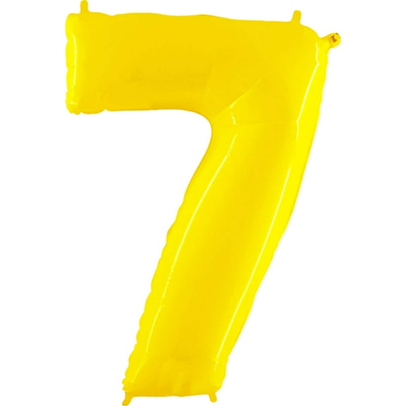 40 inch Number 7 - Yellow Foil Mylar Balloon - Party Supplies Decorations