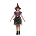 thumbnail image 4 of MUXiin ,Girls Halloween Witch Dress Set With Matching Hat For Kids Party Performance Outfit Ages 4-10 Years,(6-8 Years,Z01-Purple), 4 of 7