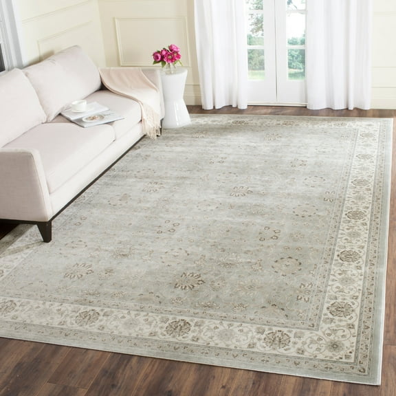 SAFAVIEH Persian Garden Clive Floral Bordered Area Rug, Silver/Cream, 8' x 10'2"