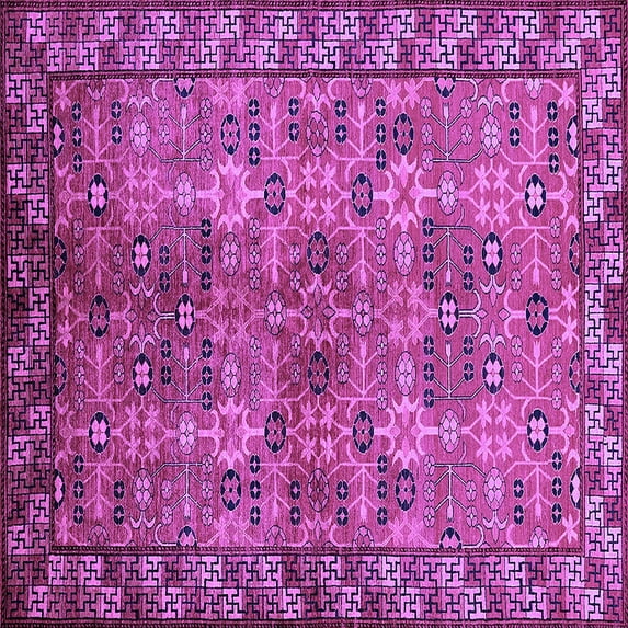 Ahgly Company Indoor Square Oriental Purple Industrial Area Rugs, 3' Square