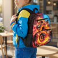 thumbnail image 3 of Jeiento Tractor Kids Toddler Preschool Backpack, Cool Flame 13.5 Inch Lightweight School Bag for 2-5 Year Old Girls, Bookbag with 2 Mesh Side Pockets for Water, 3 of 7