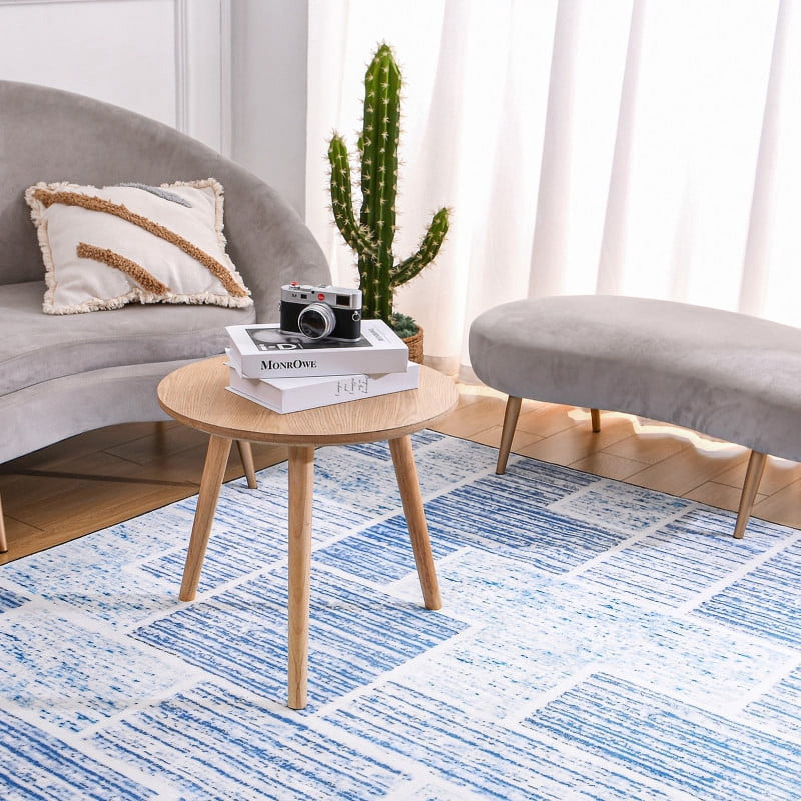 Junovo Washable Upgrade Area Rug Super Soft Rugs with Non-Slip Backing, for Living Room/Bedroom,6'x9',Blue
