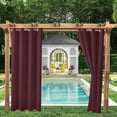 thumbnail image 4 of (2 Panel) SHANNA Outdoor Curtains for Patio Waterproof Cabana Grommet Curtain Panels, Burgundy, 52 x 108 inch, Set of 2, 4 of 19
