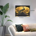 thumbnail image 2 of Daiia Elegant Gold Leaf Peacock Print Canvas Decorative Picture – 30x40in Artistic Wall Art, Ready-to-Hang Canvas Print for Living Room（Horizontal）, 2 of 6