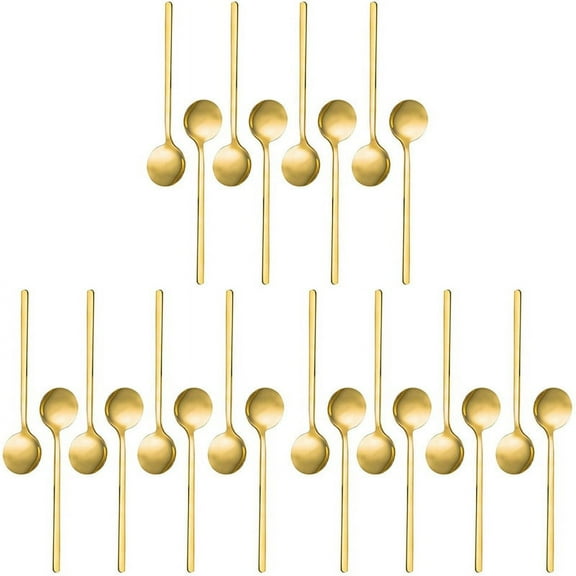 24 Packs, Gold-Plated Stainless Steel Coffee Spoon, Mini Teaspoon for Coffee Sugar Dessert Cake Ice Cream