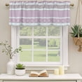 thumbnail image 2 of 2 Pack Valances for Window, Farm Fruits Short Curtains for Kitchen Bedroom Living Room, Watermelon Lemons Peach Pink Grey Striped Rod Pocket Small Window Treatment Valance Drapes 42 x 18 Inch, 2 of 8