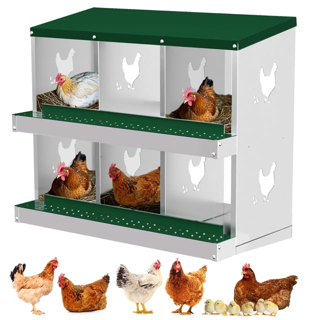 Chicken Nesting Box, Galvanized Steel Nesting Boxes with Vented Design, Laying Nesting Boxes for Hens, Wall Mount