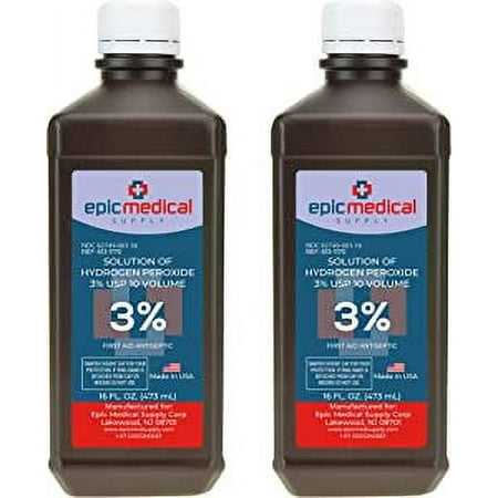 Epic Medical Supply Hydrogen Peroxide First Aid Antiseptic, 3% USP, 16 oz.