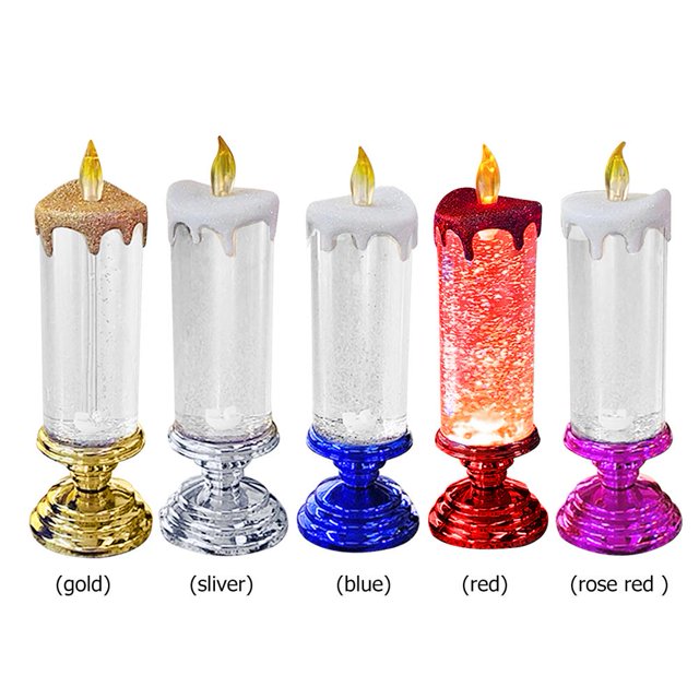 Luces LED para velas Luces nocturnas LED con degradado de 7 colores para comedor (rosa roja) Ndcxsfigh Para estrenar