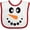 White and Red, variant on Inktastic Cute Smiling Snowman Face with Carrot Nose Boys or Girls Baby Bib