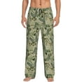 thumbnail image 2 of Kdxio Tropical Plants Green Print Men's Sleep Pajama Pant Lounge Pants with Pockets, 2 of 8
