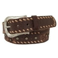 thumbnail image 2 of Roper Western Belt Womens Distressed Leather Silver Brown 6551300, 2 of 2