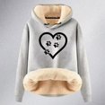 thumbnail image 3 of Women's Hoodies Sweatshirts Cozy Thickened Long Sleeve Hooded Pullover with Cute Dog Cat Heart Pattern for Everyday Comfort Brown 5XL, 3 of 3