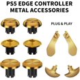 thumbnail image 4 of Prociv 10 in 1 Metal Thumbsticks for PS5 Edge Controller, 6 Analog Stick Joystick 4 Back Paddles Triggers Buttons Interchangeable Replacement for PS5 Edge Controller (Gold), 4 of 7
