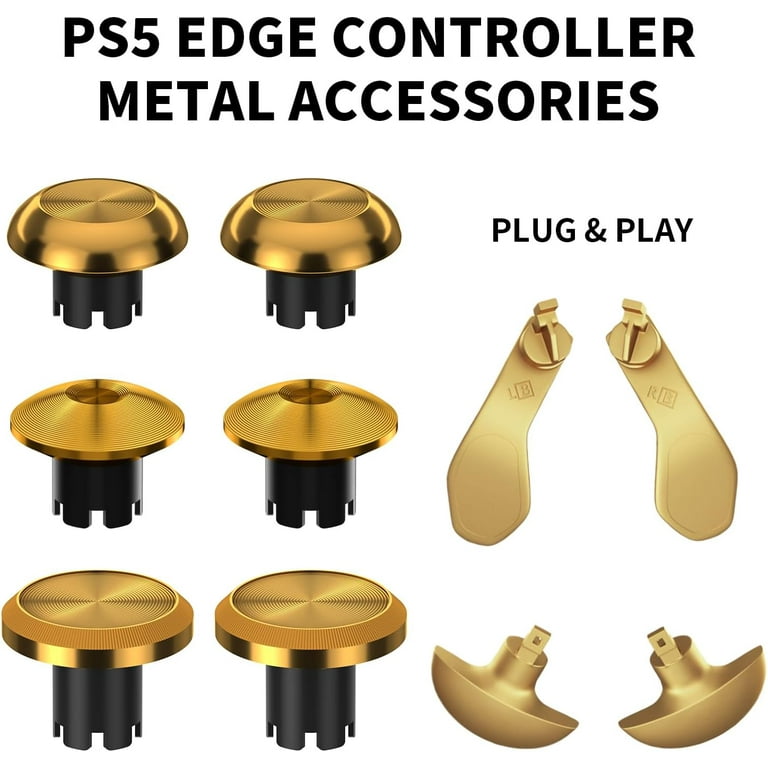 Prociv 10 in 1 Metal Thumbsticks for PS5 Edge Controller, 6 Analog