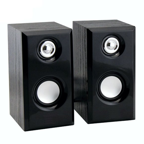 Bocinas Para Computadora Pc O Laptop 3.5mm Y Usb Cajon de Madera