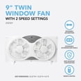 thumbnail image 7 of Perfect Aire 9 in. H 3 speed Electronically Reversible Twin Window Fan Remote Control, 7 of 7
