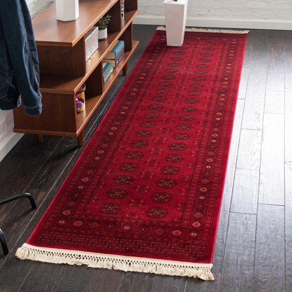 Unique Loom Tekke Collection Area Rug - Khan (2' 7" x 10' Runner Red/Terracotta)